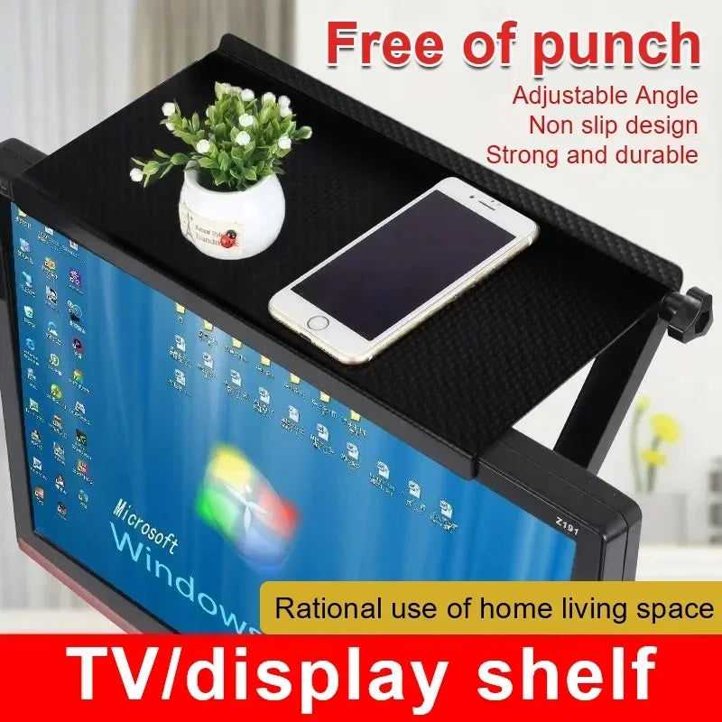 Screen-Top Shelf holding a router and streaming box