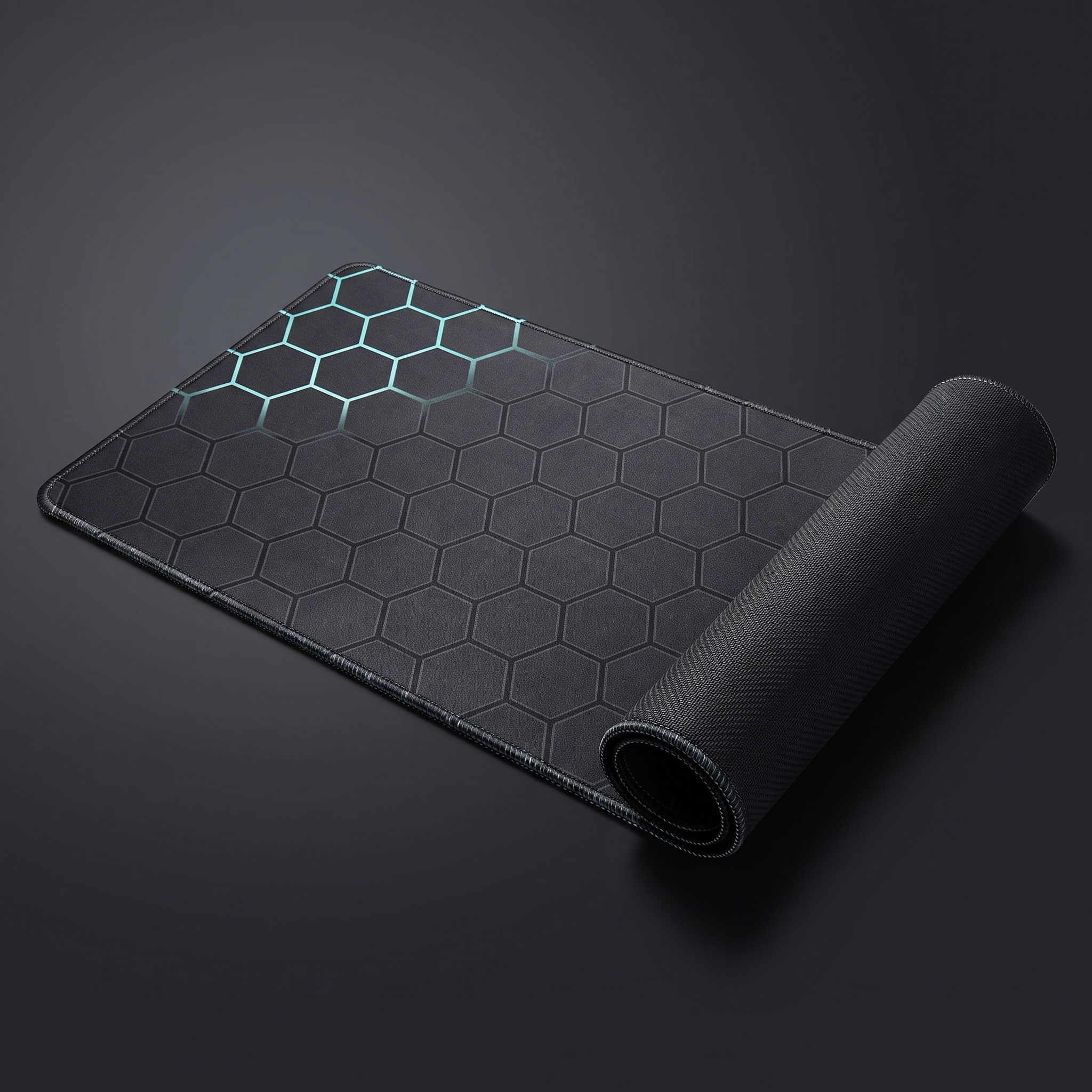 Hex desk mat, studio product photograph