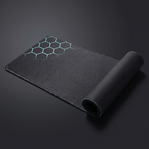 Hex desk mat, studio product photograph